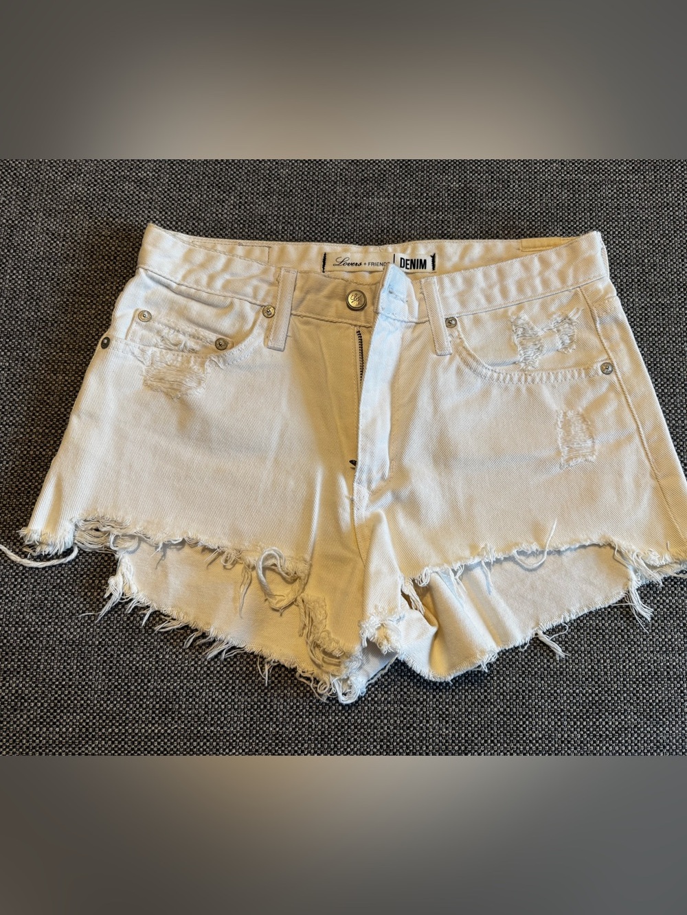 Lovers + Friends White Denim Shorts Size 26